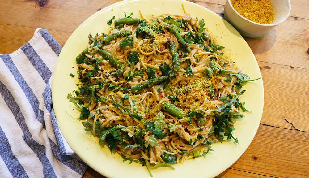 Plant Based Spring Pasta with Asparagus