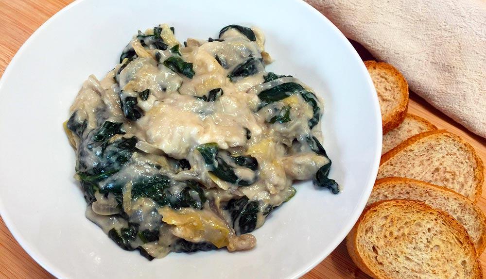 Plant Based Smoky Spinach and Artichoke Cheese Dip